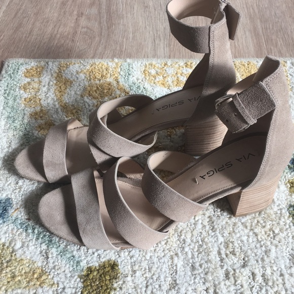 via spiga suede sandals
